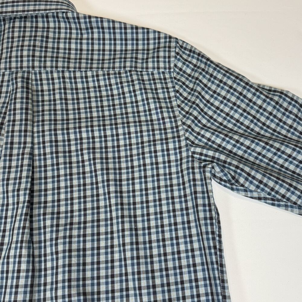 Johnnie-O Shirt Mens Large Blue Check Stretch Button Up Long Sleeve Casual - Picture 5 of 14